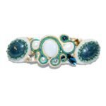 turquoise soutache gemstone large barrette long hair girl teen gift