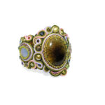 Handmade Soutache Cuff Geen Agate