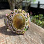 Gemstone Wide Bracelet Cuff buy