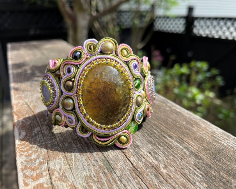 Gemstone Wide Bracelet Cuff buy