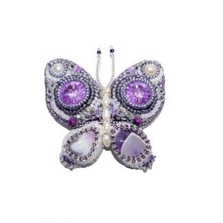 handmade amethyst butterfly brooch pin