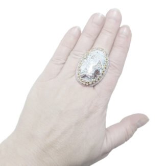 Big White Agate Ring buy