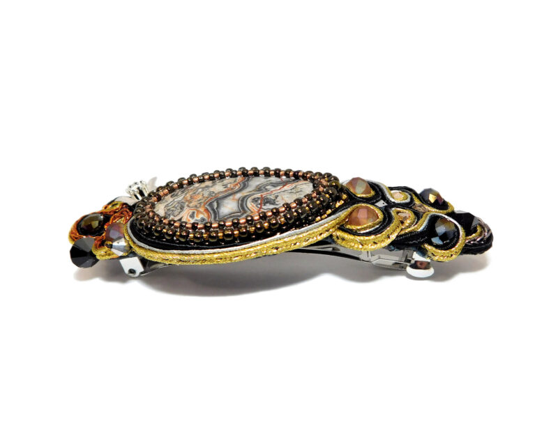 Gemstone Soutache Hair Barrette