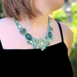 Bead Embroidered Soutache Bib Necklace