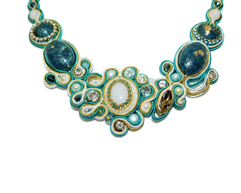 Turquoise Gold Statement necklace