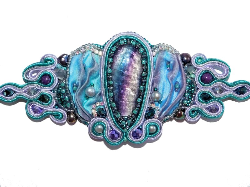 handmade soutache gemstone bracelet