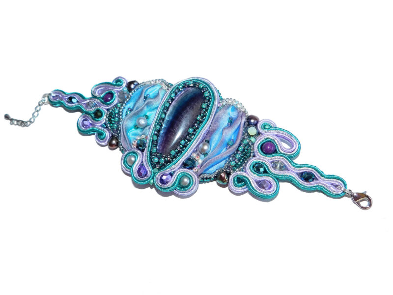 soutache fluorite bracelet