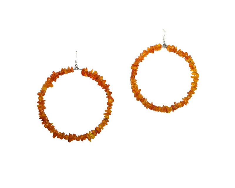 Baltic Amber Hoop Earrings