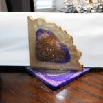 epoxy resin galaxy vanity tray coaster set barware geode kitchen decor gold buy Canada usa free shipping