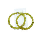 Large Jade Serpentine Hoop Earrings 925 Sterling Silver