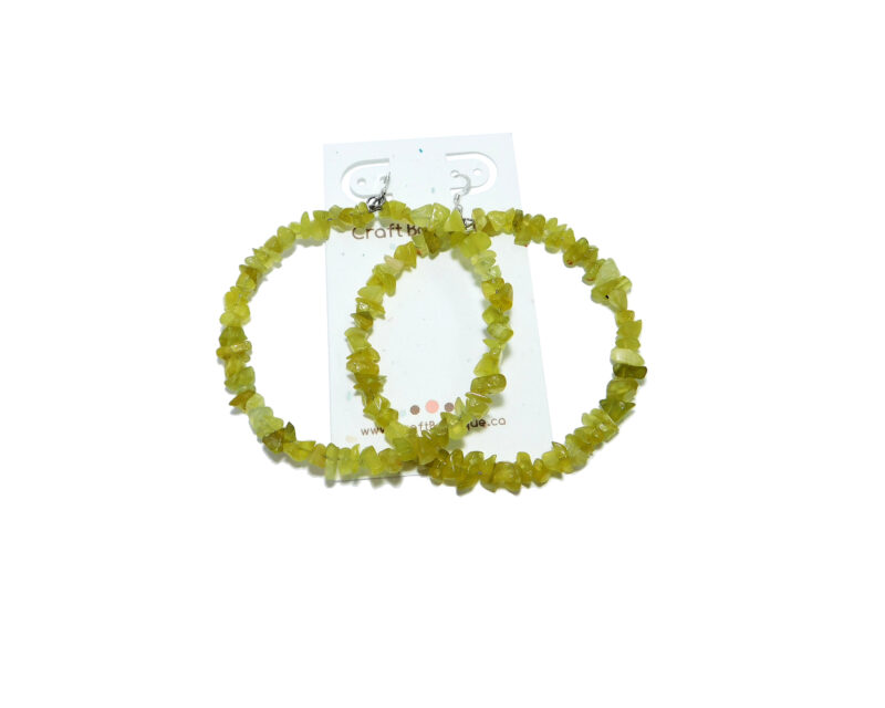 Large Jade Serpentine Hoop Earrings 925 Sterling Silver