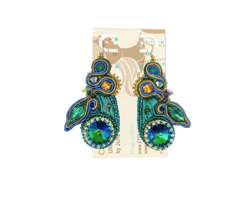 long statement gemstone earrings