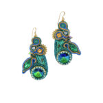 peacock long earrings gemstone buy canada