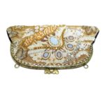 handmade unique purse clutch leather shoulder bag event wedding gold gift