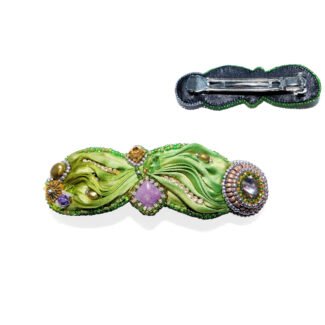 shibori silk amethyst large hair barrette ponytail clip