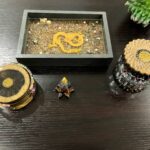 Epoxy dragon tray coasters jar barware drinkware set