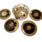 Epoxy dragon tray coasters jar barware drinkware set