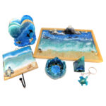 ocean wave epoxy resin set with tray coasters key hanger beach interior decor buy canada