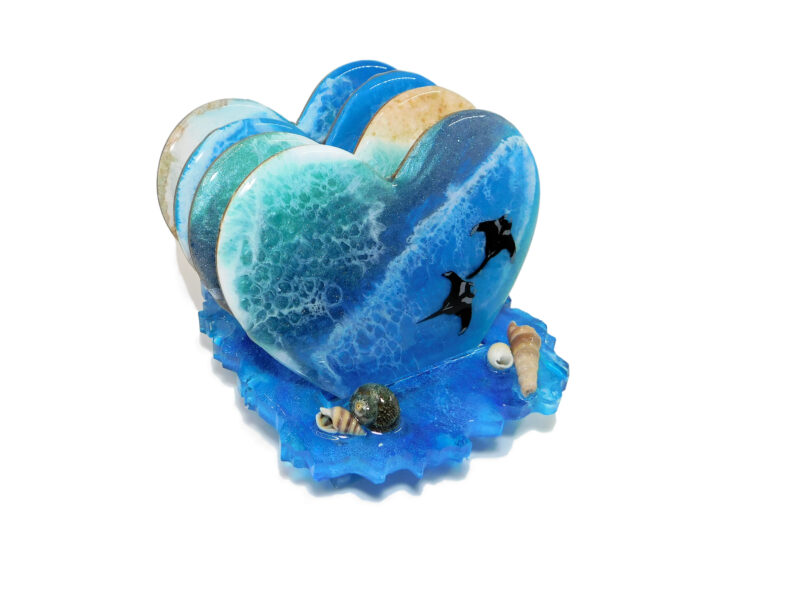 ocean wave epoxy resin set with tray coasters key hanger beach interior decor buy canada