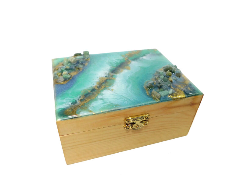 aventurine epoxy resin geode marble jewelry box organizer mirror gemstone Christmas gift interior design buy Canada usa free shipping