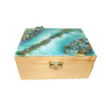 ocean sea epoxy resin geode marble jewelry box organizer mirror gemstone gold turquoise gift birthday mother woman grandma buy Canada usa free shipping