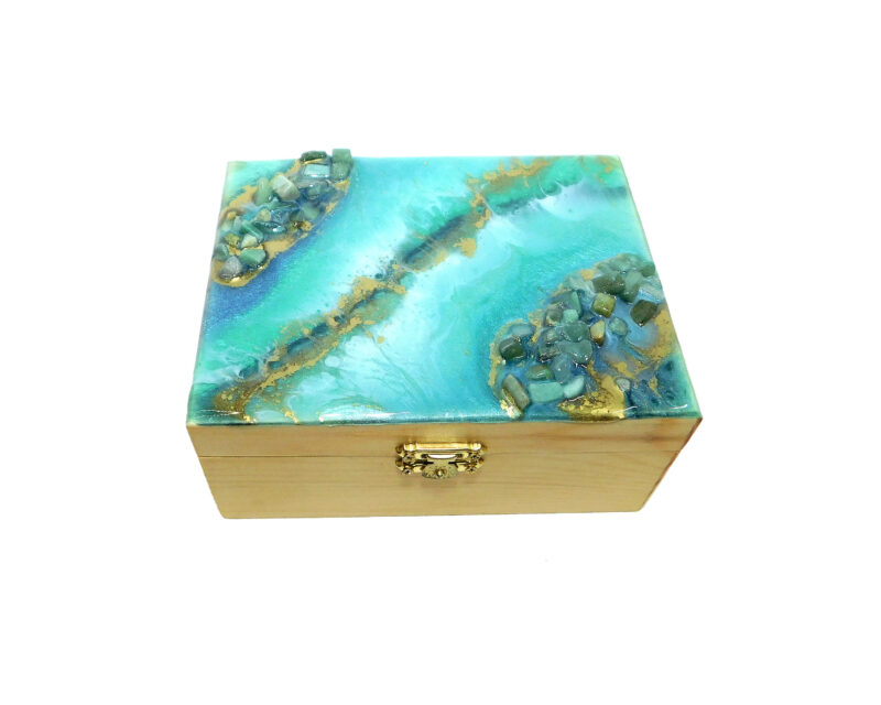 aventurine epoxy resin geode marble jewelry box organizer mirror gemstone Christmas gift interior design buy Canada usa free shipping