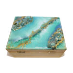 aventurine epoxy resin geode marble jewelry box organizer mirror gemstone Christmas gift interior design buy Canada usa free shipping