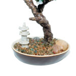 Jasper Pine Bonsai in Pot Gemstone Feng Shui Artificial Wire Tree Office Shelf Decor Mantel Centerpiece Gift Beaded Garden