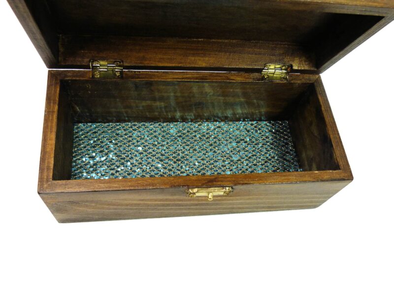 Handmade Epoxy Resin Ocean Wave Wooden Jewellery Box with Dolphins Trinket Keepsake Jewelry Holder Sea Nautical Beach Home Decor Unique Gift