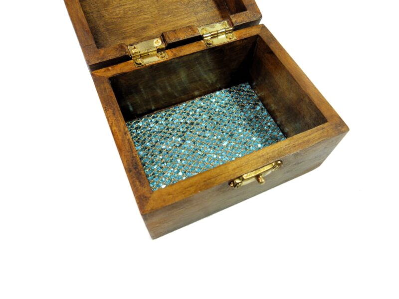 Handmade Small Ocean Wave Epoxy Resin Wooden Jewellery Box Unique Keepsake Trinket Jewelry Ring Organizer Nautical Beach Gift